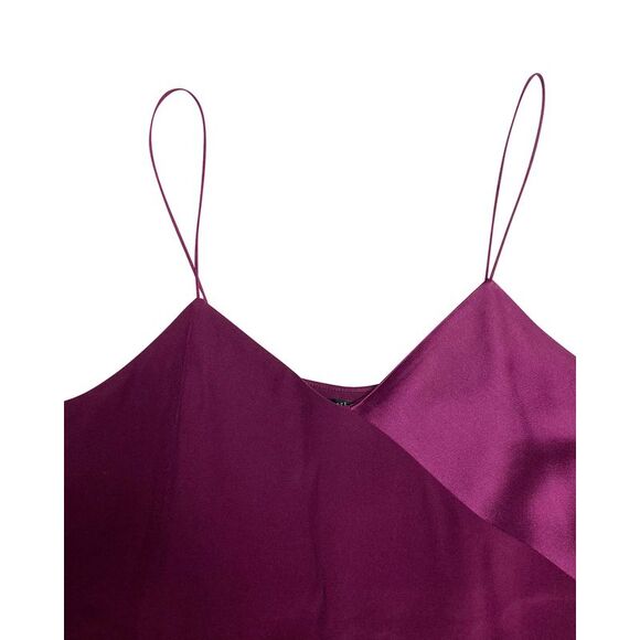 Tibi V-neck Slip Top in Purple Silk - Picture 3 of 5